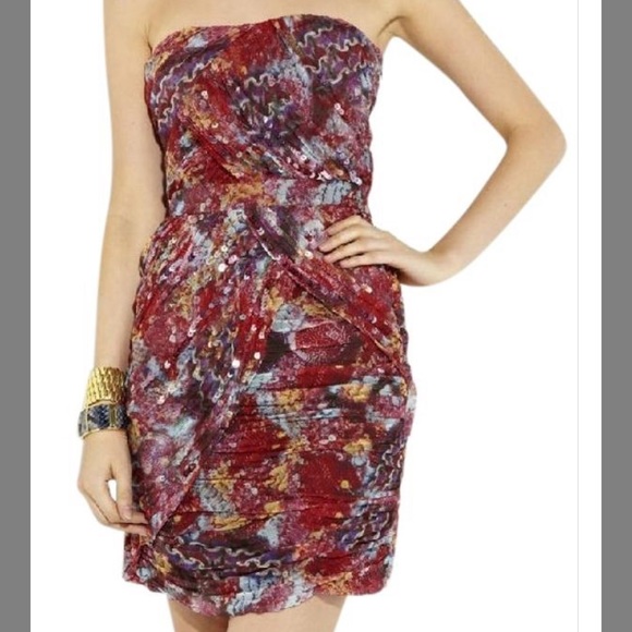 Diane Von Furstenberg Silk & Sequin Cocktail Dress - Picture 2 of 8